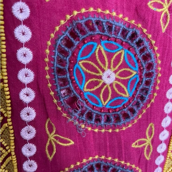 Anthropologie Tiny Red Boho Beaded Top XS - Picture 5 of 6